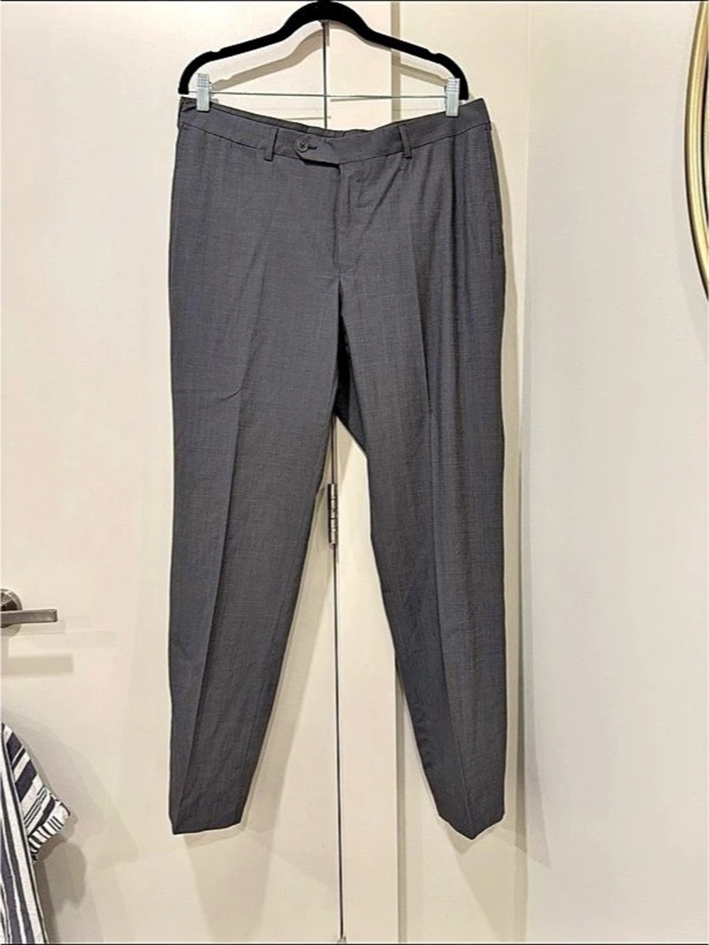 Ermenegildo Zegna Tori Fit 100% Wool Trousers Gray Waist 54R